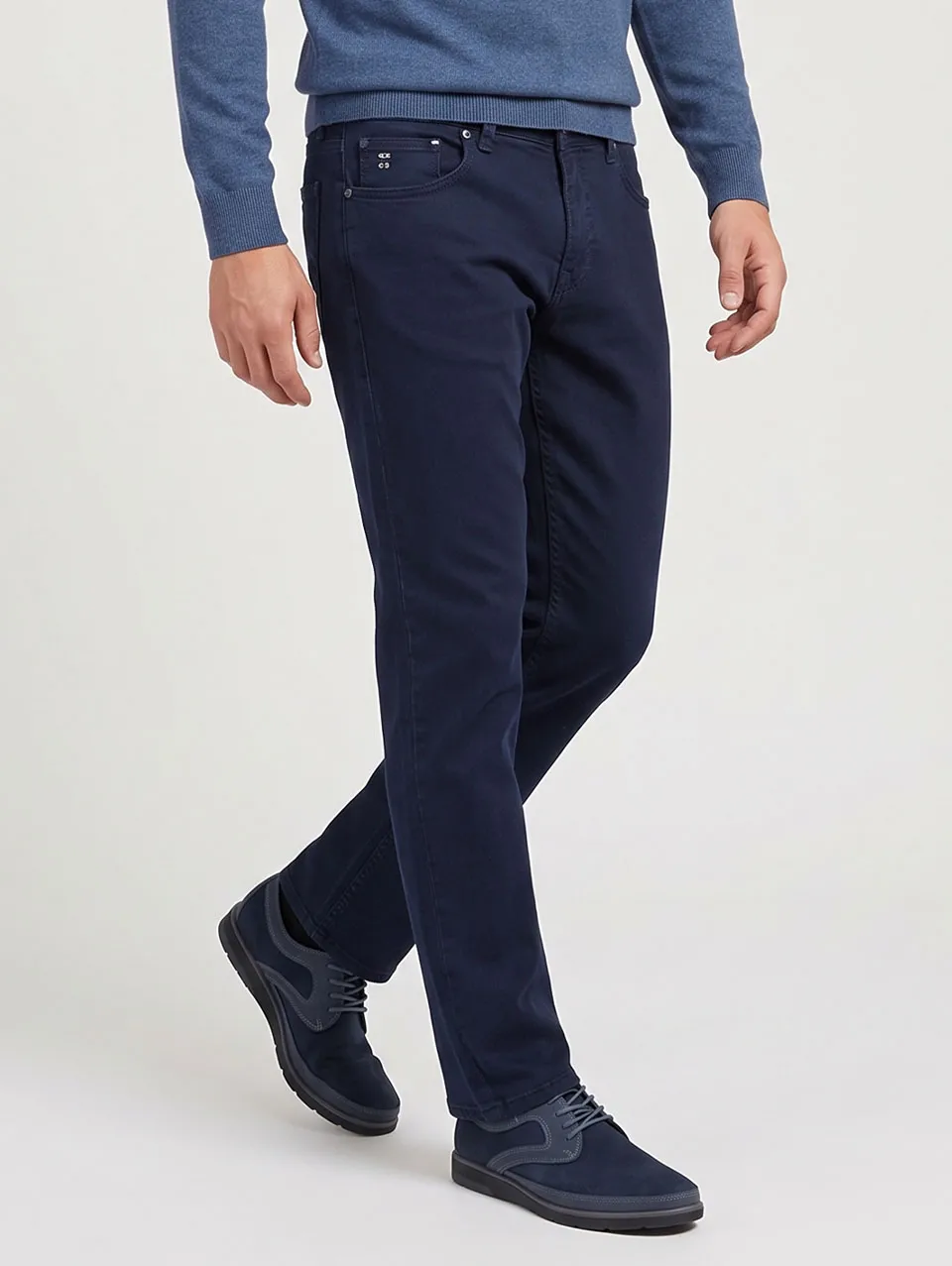 Елегантни дънки премиум деним тъмносини regular fit CS530